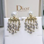 Engraved J-A-D-I-O-R Tassel Earrings Gold Tone For Women