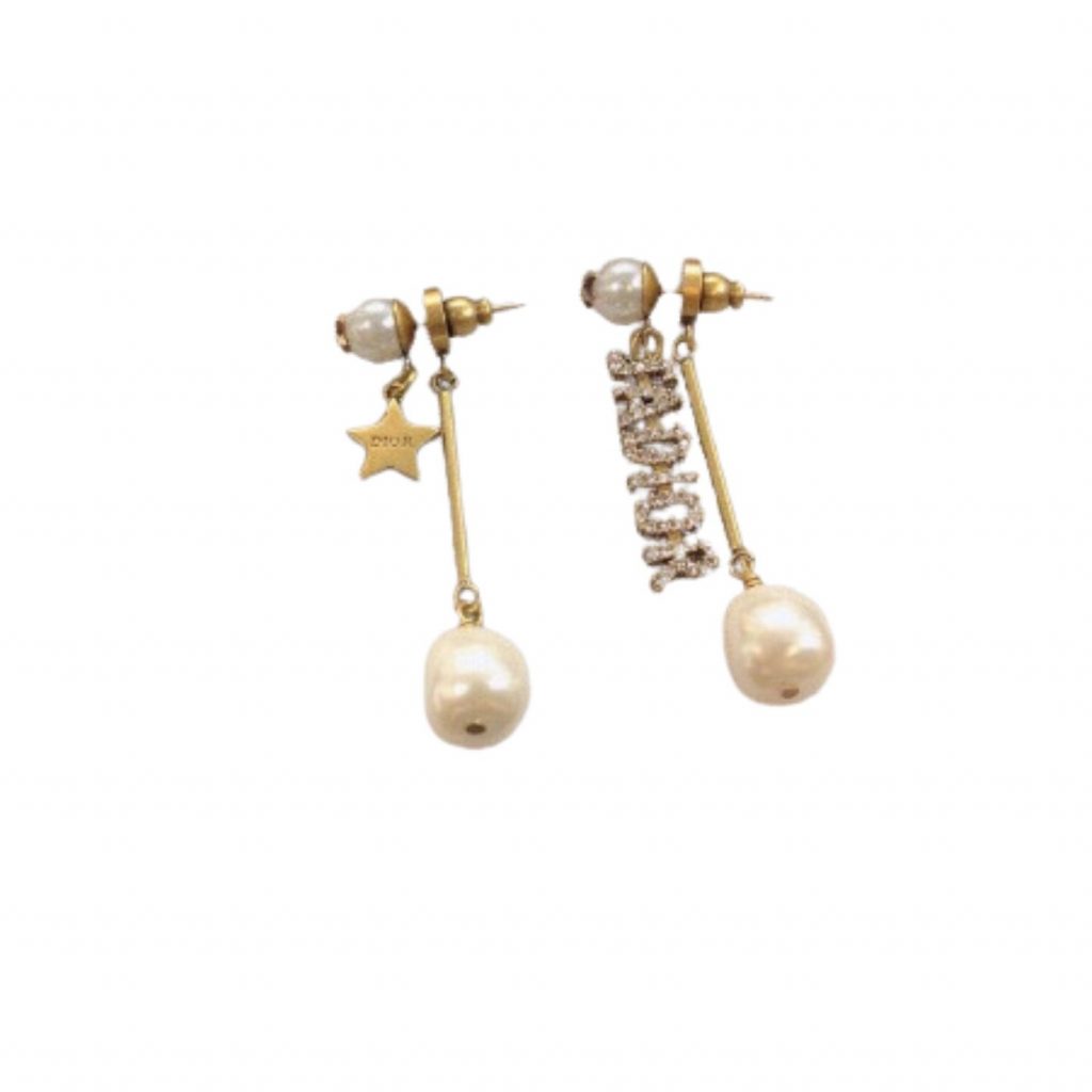 I Shape Earrings Gold Tone