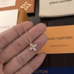 Louis Vuitton Idylle Blossom Pendant Necklace Pink Gold Tone For Women