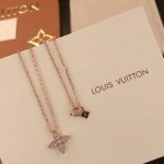 Louis Vuitton Idylle Blossom Pendant Necklace Pink Gold Tone For Women
