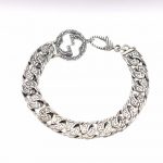 Gucci Interlocking G Chain Bracelet Silver Tone For Men 454285 J8400 0811