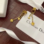 Lucky Grass And Heart Earrings Gold Tone For Women