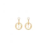 Dior Metal CD Circle Earrings Gold Tone For Women