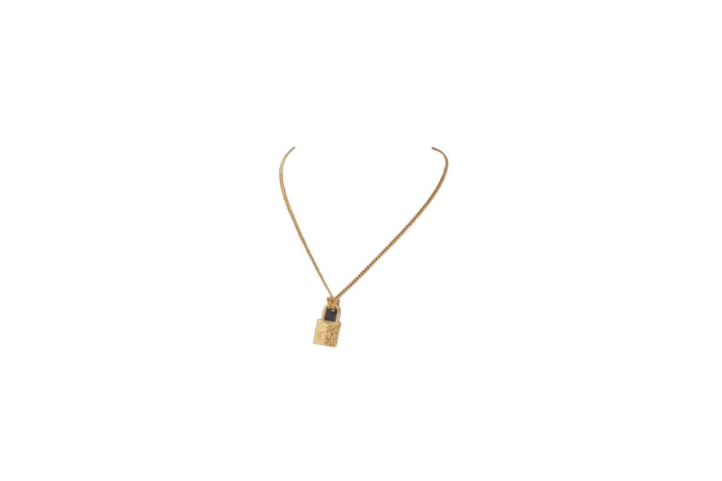 Mini Lock Pendant Necklace Gold