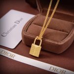 Mini Lock Pendant Necklace Gold Tone For Women