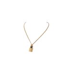 Mini Lock Pendant Necklace Gold Tone For Women
