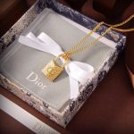 Mini Lock Pendant Necklace Gold Tone For Women