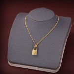 Mini Lock Pendant Necklace Gold Tone For Women