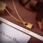 Mini Lock Pendant Necklace Gold Tone For Women