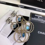 Chanel Multi Circles Earrings Gold Tone For Women
