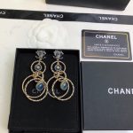 Chanel Multi Circles Earrings Gold Tone For Women
