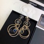 Chanel Multi Circles Earrings Gold Tone For Women
