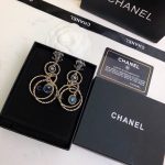 Chanel Multi Circles Earrings Gold Tone For Women