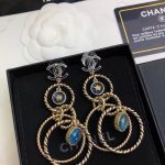 Chanel Multi Circles Earrings Gold Tone For Women