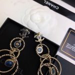 Chanel Multi Circles Earrings Gold Tone For Women