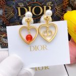 Dior Pearl Heart Earrings Gold For Women
