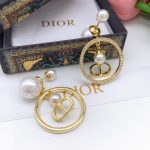 Dior Pearl Stud Earrings Gold For Women