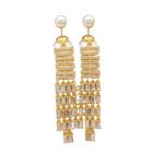 Dior Pearl Stud Earrings Gold For Women