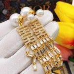 Dior Pearl Stud Earrings Gold For Women