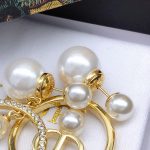 Dior Pearl Stud Earrings Gold For Women