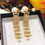 Dior Pearl Stud Earrings Gold For Women