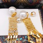 Dior Pearl Stud Earrings Gold For Women