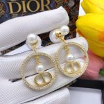 Dior Pearl Stud Earrings Gold For Women