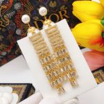 Dior Pearl Stud Earrings Gold For Women