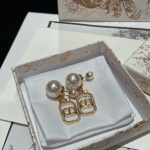 Dior Pearl Tassel Earrings Gold For Women