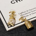 Chanel Perfume Bottle Earrings White For Women