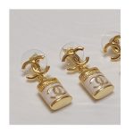 Chanel Perfume Bottle Earrings White For Women