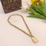 Dior Pin Buckle Necklace Gold For Women