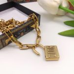 Dior Pin Buckle Necklace Gold For Women
