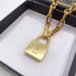 Dior Pin Buckle Necklace Gold For Women