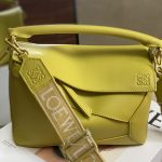 Loewe Small Puzzle Bag White/Yellow/Green Khaki/Pink For Women 9.4in / 24cm A510S21X88