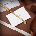 Sparkling Stone And Heart Necklace Gold Tone For Women