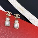 Chanel Square Big Jewel Earrings Gold Tone For Women