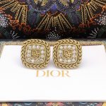 Dior Square Diamond Ttud Earrings Gold For Women