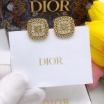 Dior Square Diamond Ttud Earrings Gold For Women