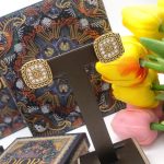 Dior Square Diamond Ttud Earrings Gold For Women