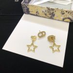 Dior Star CD Diamond Stud Earrings Gold For Women