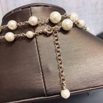 Chanel Stylized Flower Multi Layered Pearl Necklace Gold Tone For Women