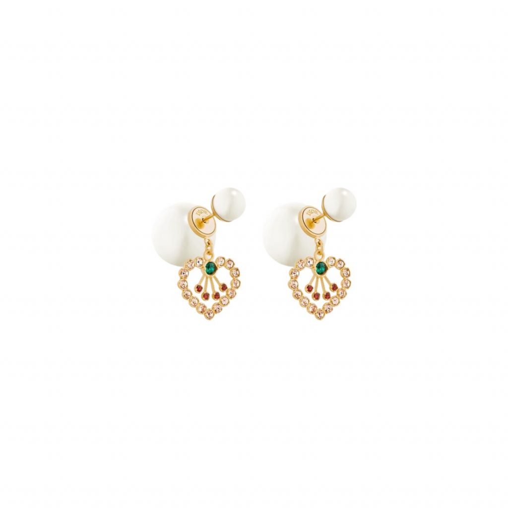 Tribales Heart Earrings Gold Tone