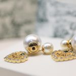 Dior Tribales Heart Earrings Gold Tone For Women