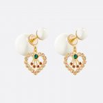 Dior Tribales Heart Earrings Gold Tone For Women