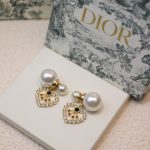 Dior Tribales Heart Earrings Gold Tone For Women