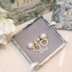 Dior Tribales Heart Earrings Gold Tone For Women