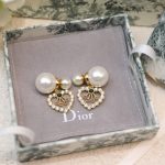 Dior Tribales Heart Earrings Gold Tone For Women