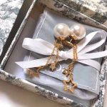 Dior Two Stars Long Earrings Gold Tone For Women
