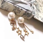 Dior Two Stars Long Earrings Gold Tone For Women